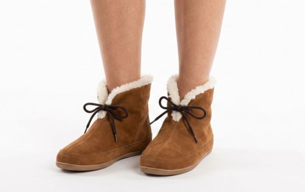 Madewell The Sherpa Bootie Slipper In Suede Equestrian Brown Size 8 NWT
